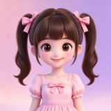 bubbly AI 陪伴人设糖糖的聊天头像，双马尾甜甜微笑